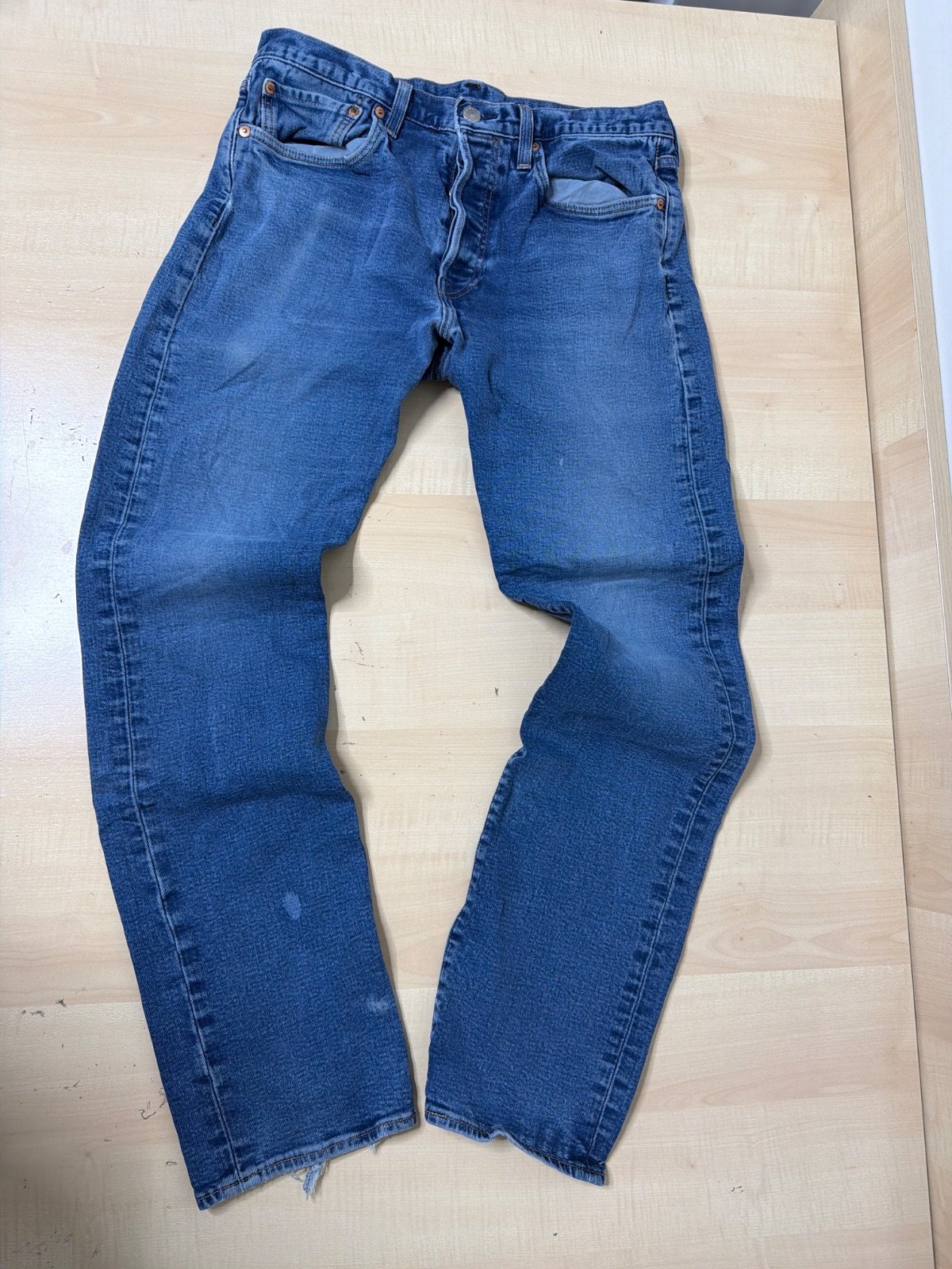 Levi's 501 Premium Straight Leg Jeans Distressed Faded W31 L32