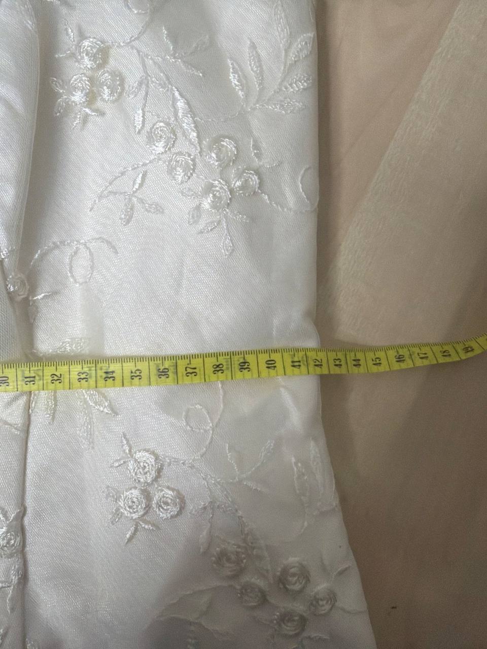Corsé palabra de honor ivory bordado floral boda vintage, marfil/ivory — foto 8