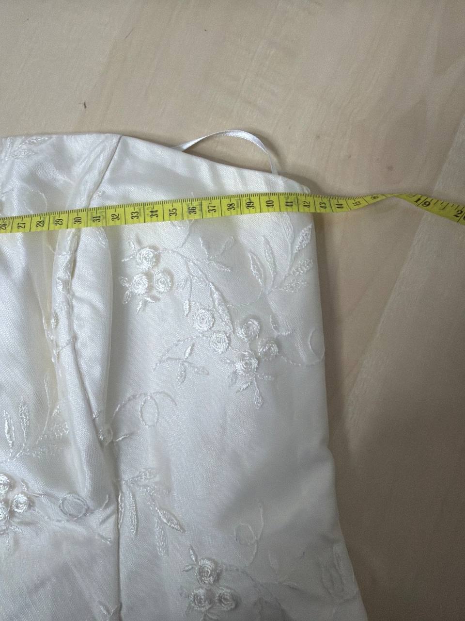 Corsé palabra de honor ivory bordado floral boda vintage, marfil/ivory — foto 7