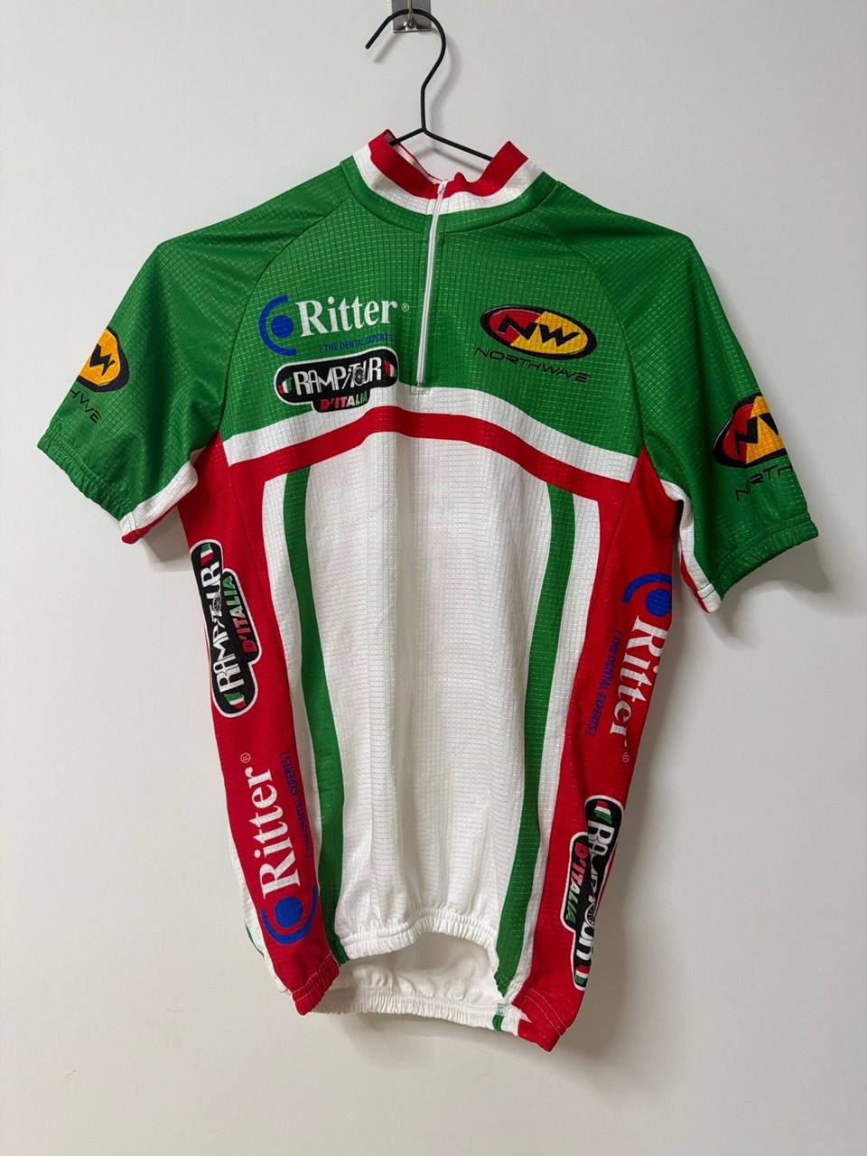Maillot ciclismo Ramp Tour d'Italia Ritter Talla 46 Vintage, verde, blanco y rojo