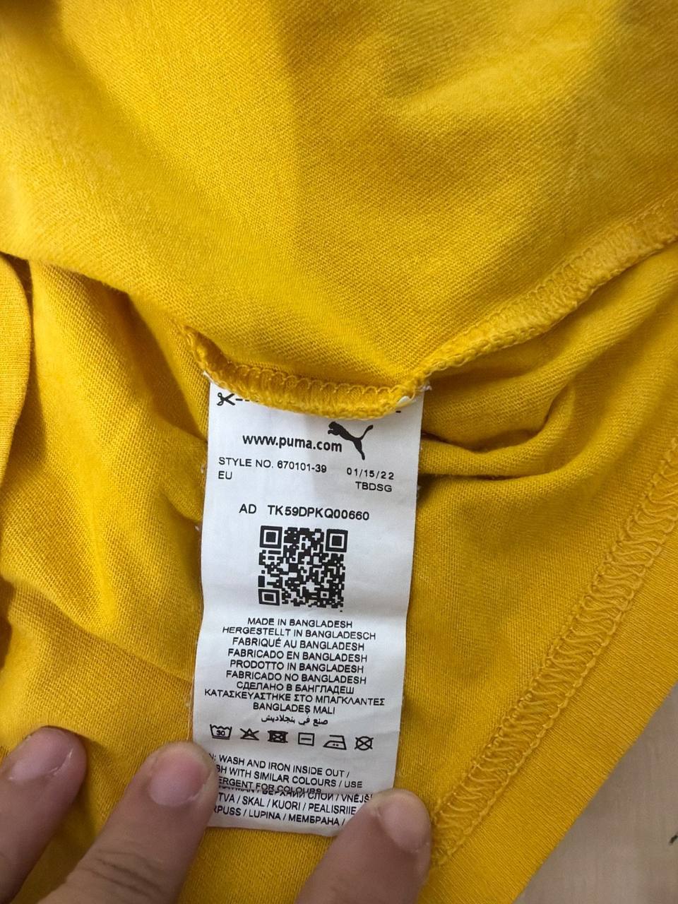 Puma camiseta niño amarilla logo manga corta streetwear, amarillo — foto 9