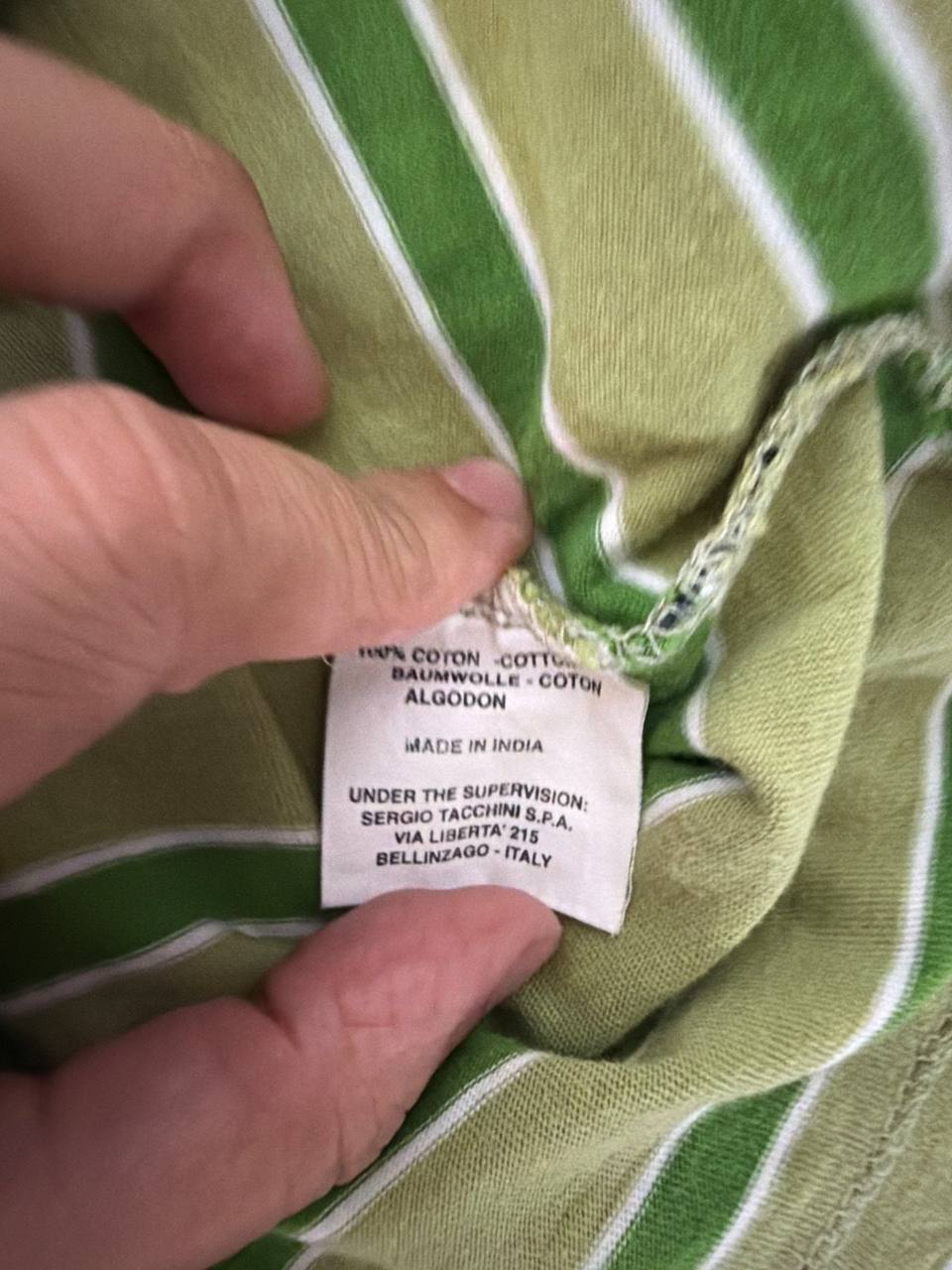 Camiseta Vintage Sergio Tacchini Rayas Verdes - Estilo Y2K / Baby Tee (Talla S) — foto 4