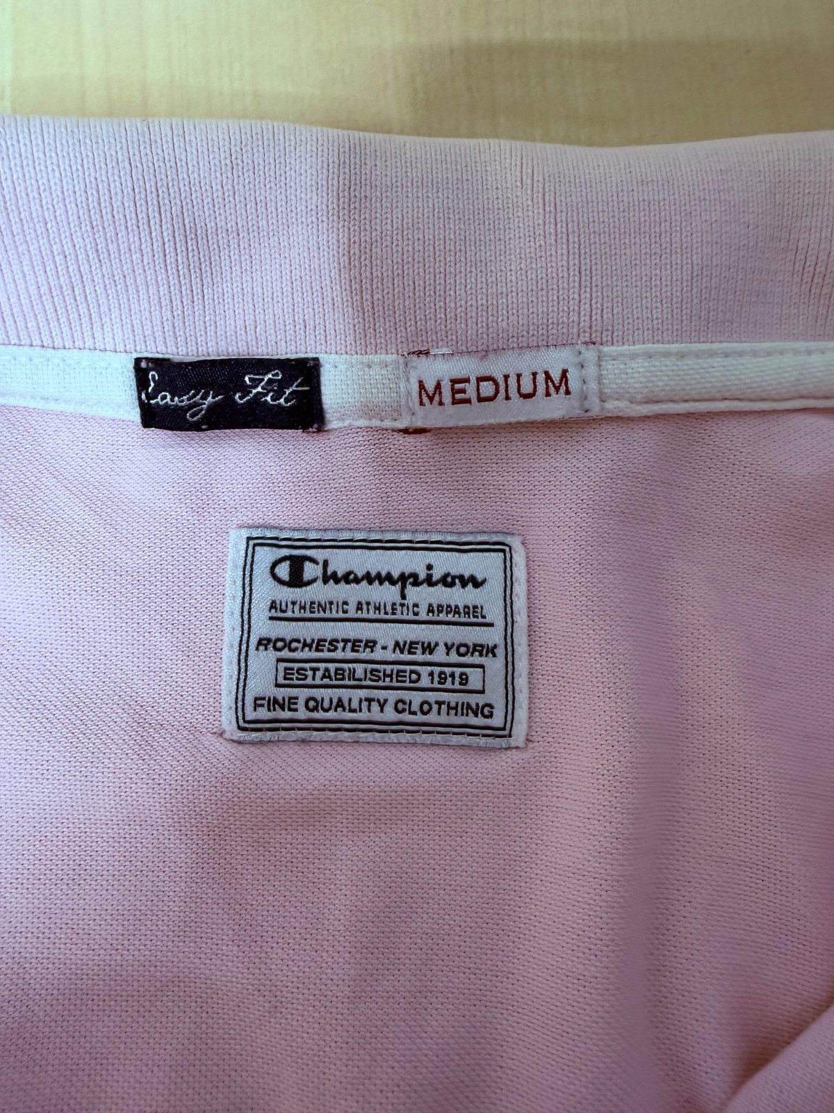 Champion Polo Rosa Talla M Manga Corta Casual Vintage — foto 4