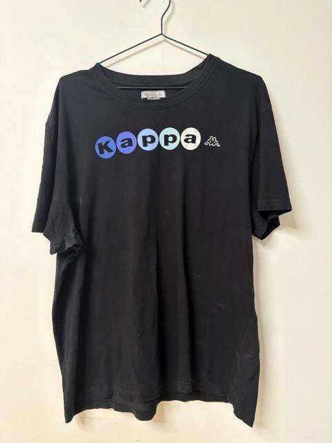 Camiseta Kappa negra logo retro Talla XL streetwear vintage