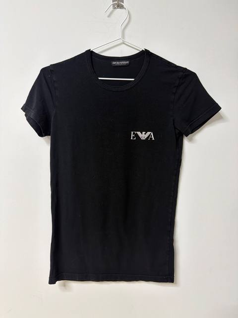 Camiseta de manga corta de Emporio Armani Underwear, color negro, con el logo EA bordado en el pecho.