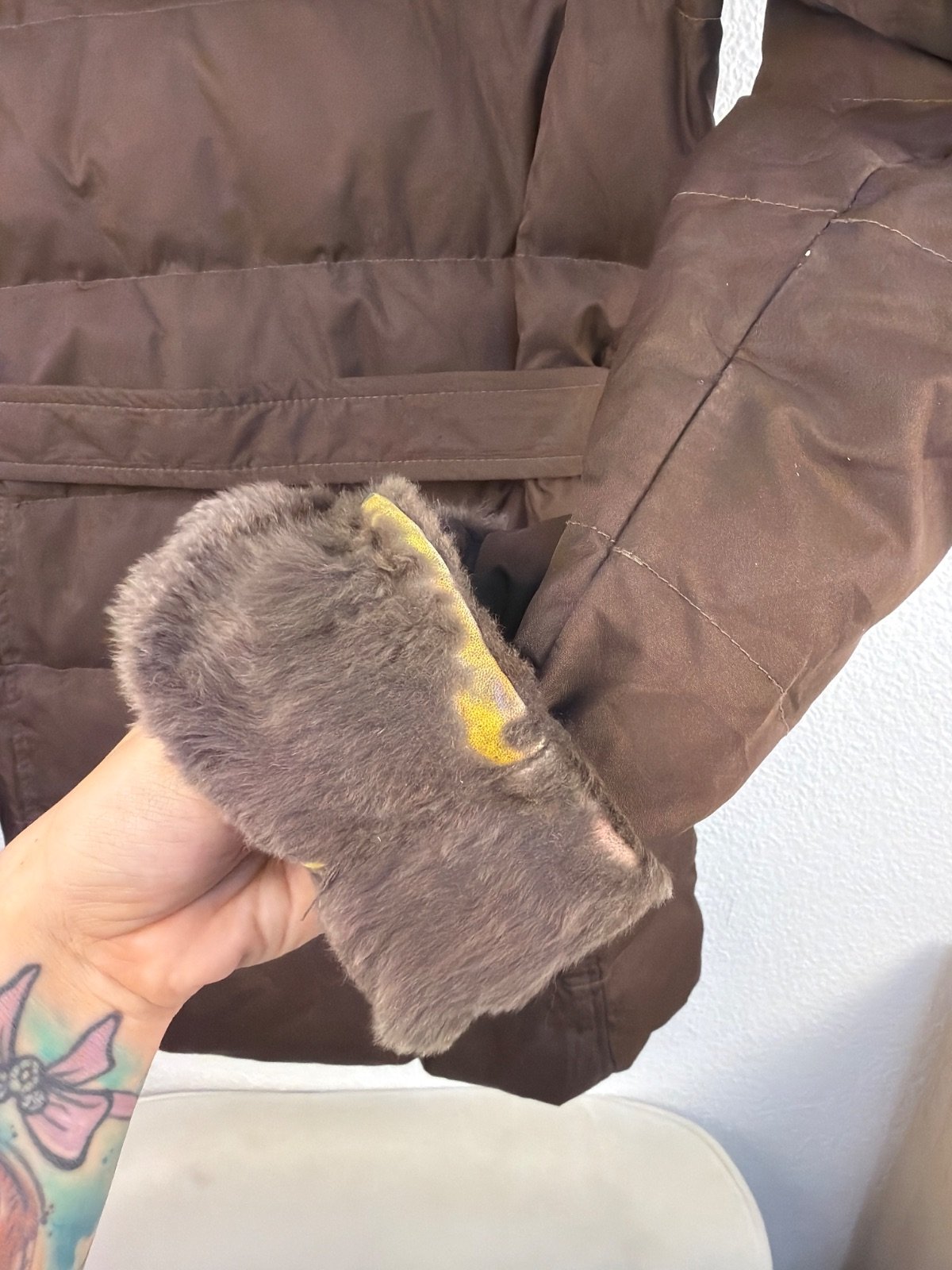 Slam Abrigo Plumas Mujer Talla XS Marrón Capucha Vintage — foto 12
