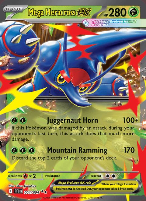 Mega Heracross ex 004/094 Phantasmal Flames Inglés Double Rare