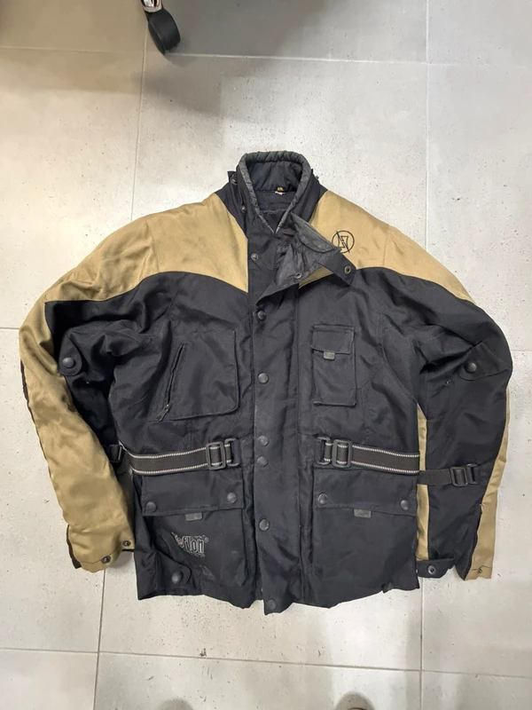 Chaqueta moto Xplorer trail touring negro/beige · Talla XXL · Con forro y protecciones