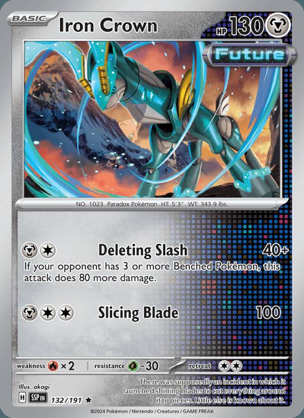 Iron Crown 132/191 Surging Sparks Inglés Holo