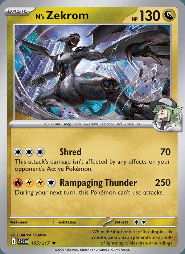 N's Zekrom 155/217 Ascended Heroes Inglés Holo